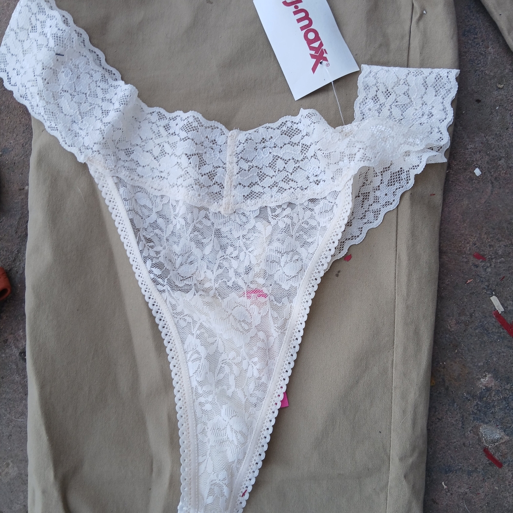 T.J.Maxx White Lace Thong Panties
